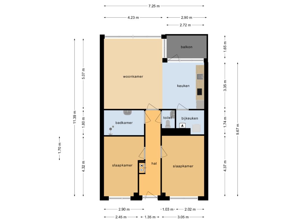 Bekijk plattegrond van Appartement van Hamsterstraat 135