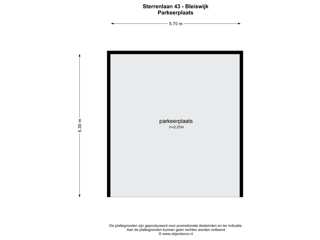 Bekijk plattegrond van PARKEERPLAATS van Sterrenlaan 43