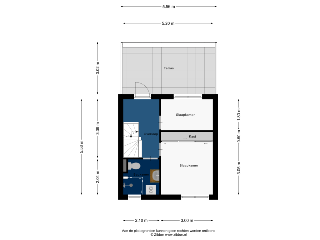 View floorplan of Eerste Verdieping of Zuster Reichertstraat 38