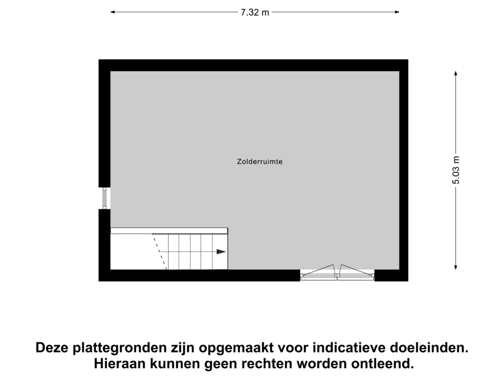 View floorplan of Zolder of Veldzang | Vrijstaand (Bouwnr. 334)