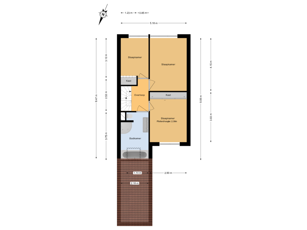 Bekijk plattegrond van 1e verdieping van Koggeschip 54