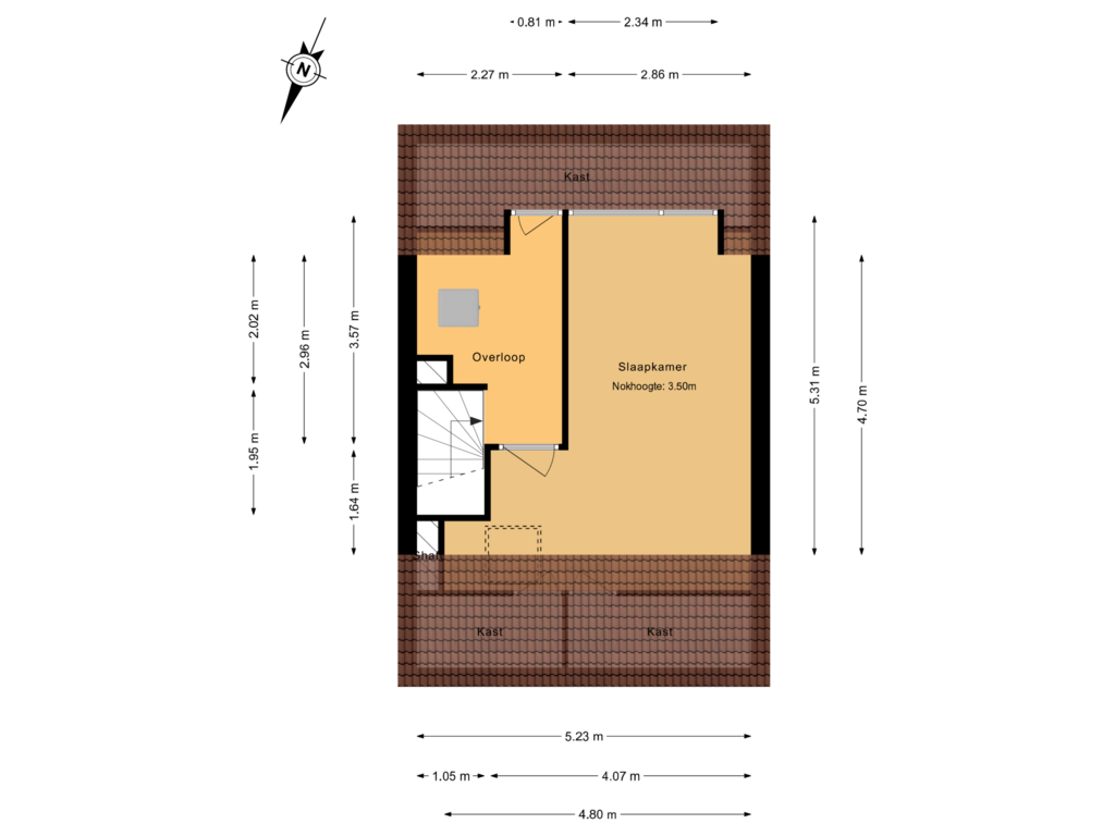 Bekijk plattegrond van 2e verdieping van Koggeschip 54