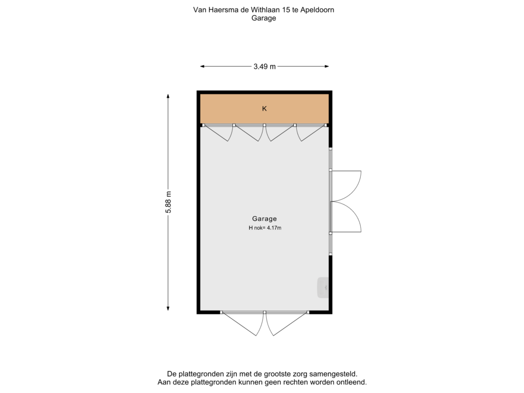 Bekijk plattegrond van Garage van Van Haersma de Withlaan 15