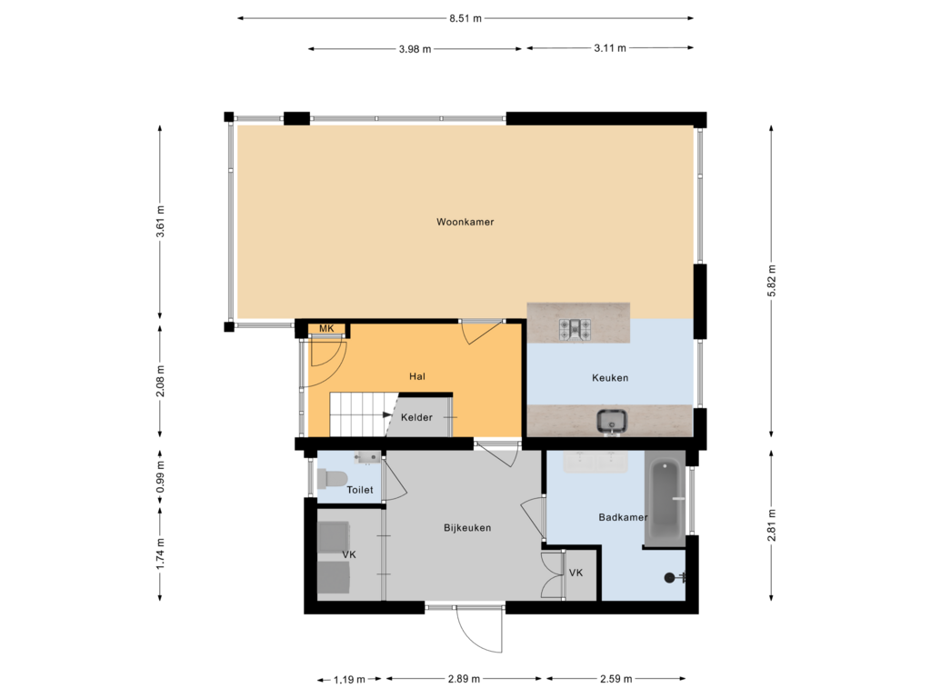 Bekijk plattegrond van Begane grond van Smidskade 20