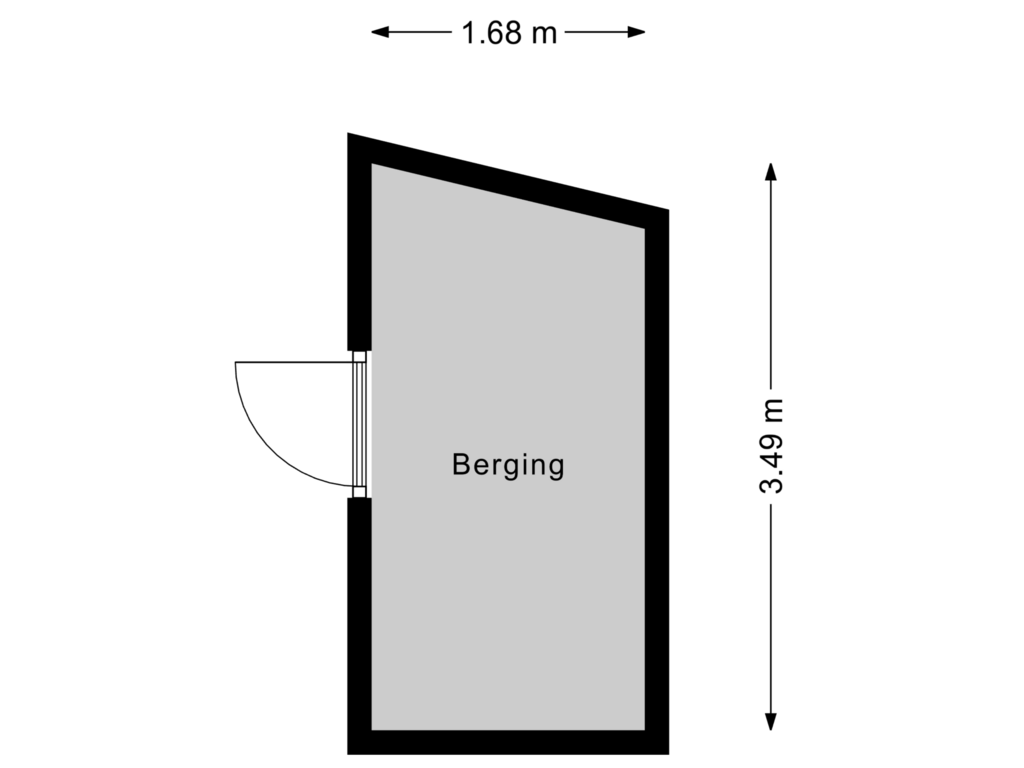 Bekijk plattegrond van Berging van Koningin Wilhelminastraat 56-D