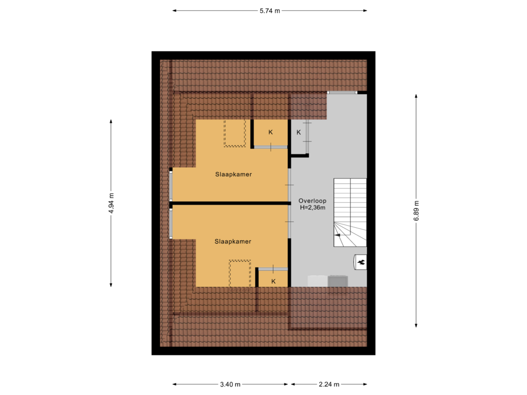 Bekijk plattegrond van Zolder van Ruysdaellaan 27