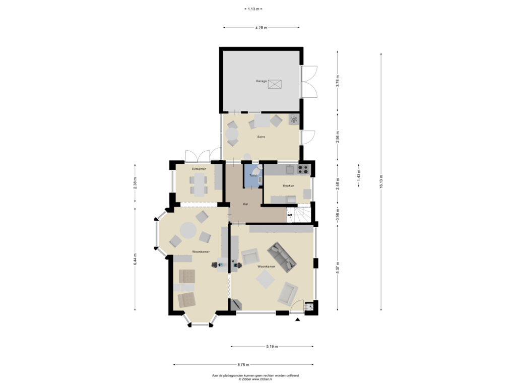 Bekijk plattegrond van Begane grond van Oude Beekbergerweg 82