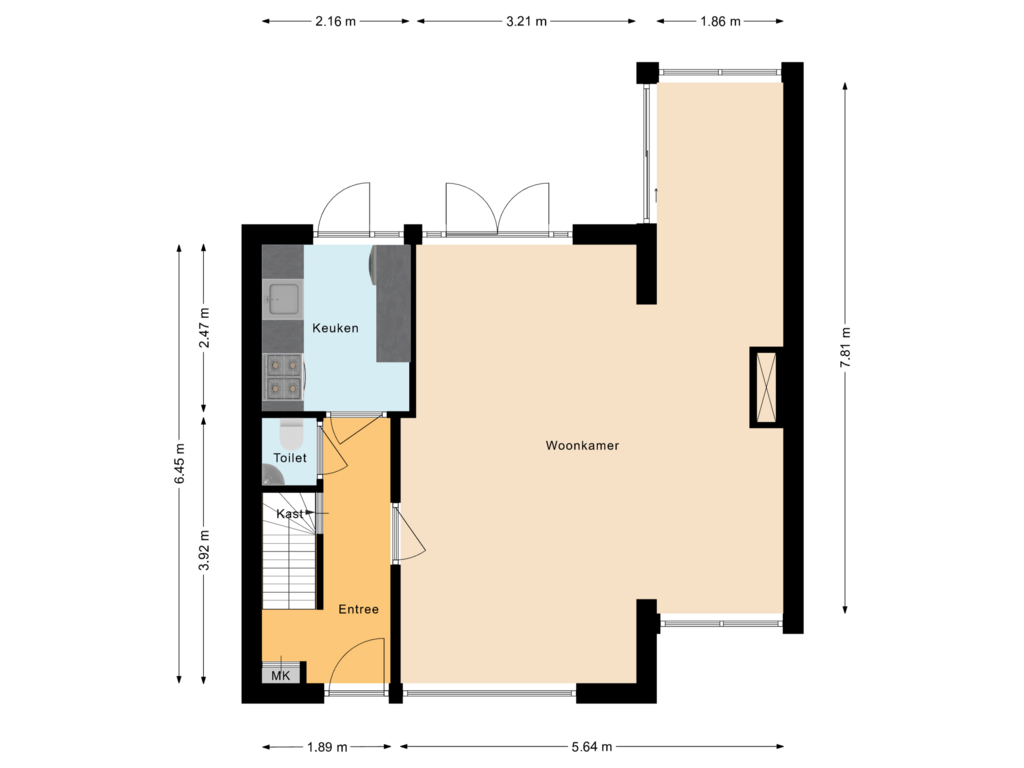 Bekijk plattegrond van Begane grond van Nicolaas Maeskade 19