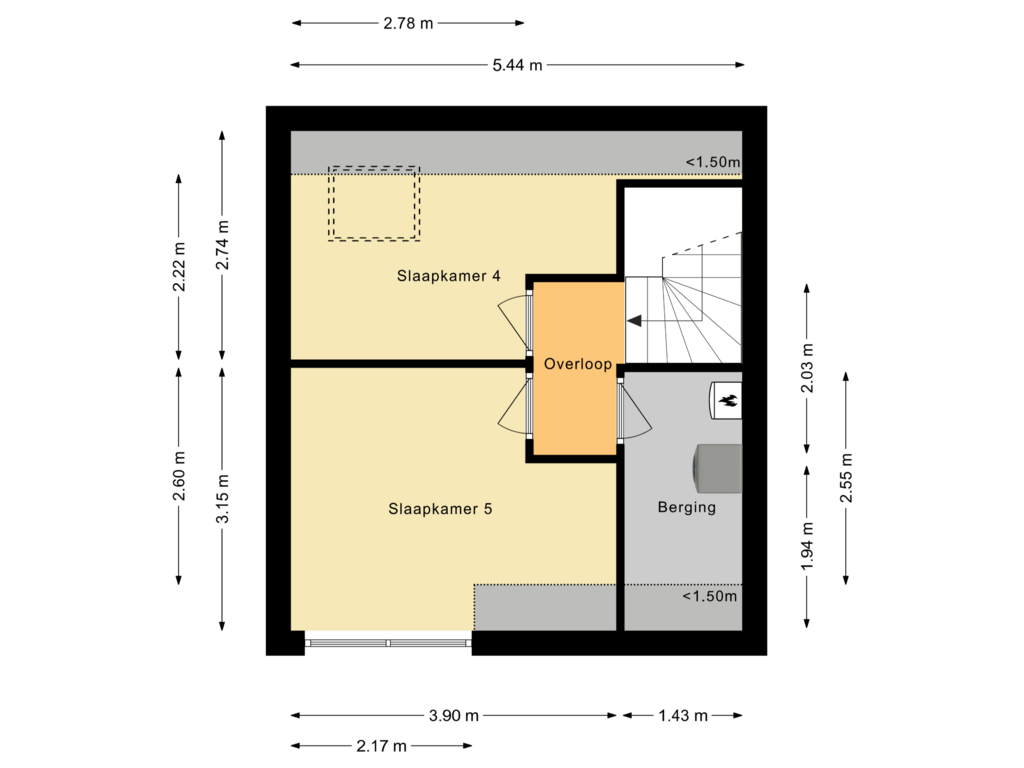 View floorplan of Tweede verdieping of Karperstraat 140