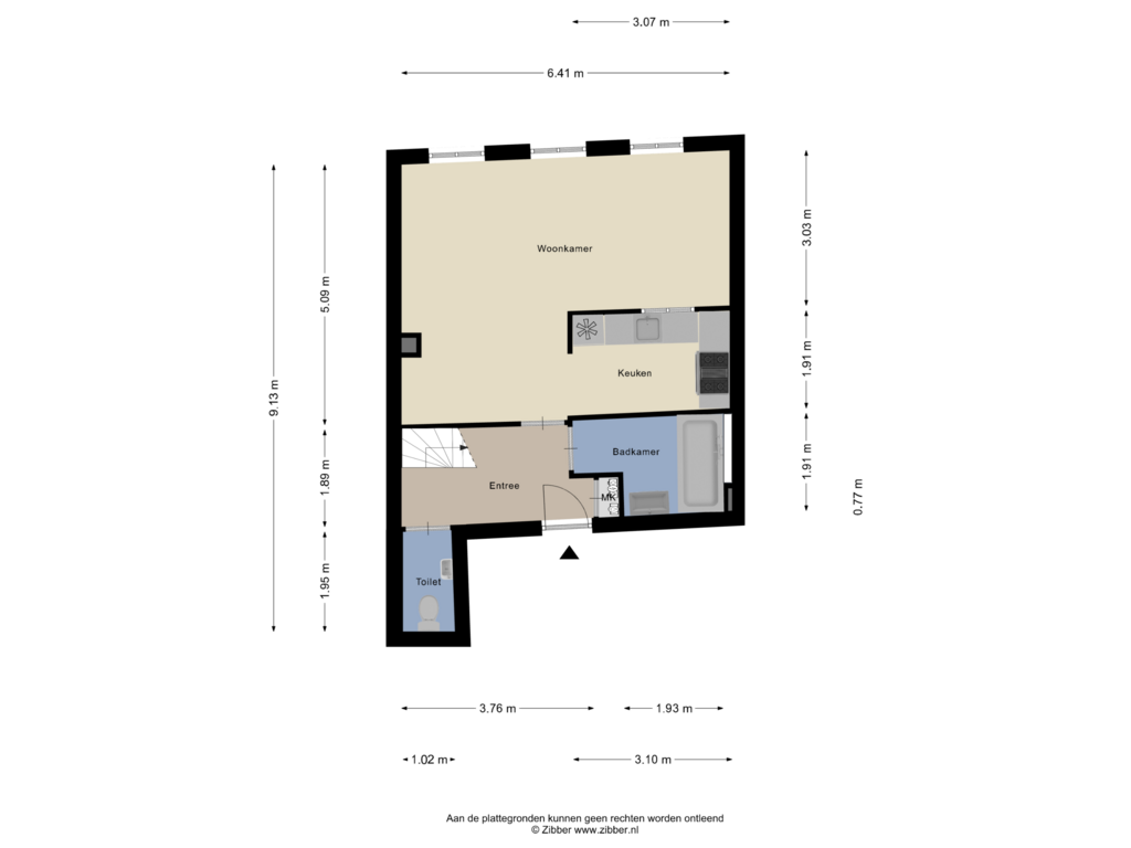 Bekijk plattegrond van Begane grond van Handelskade 12-B