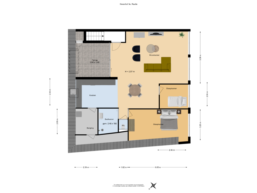 Bekijk plattegrond van 2e Verdieping van Herenhof 3-E