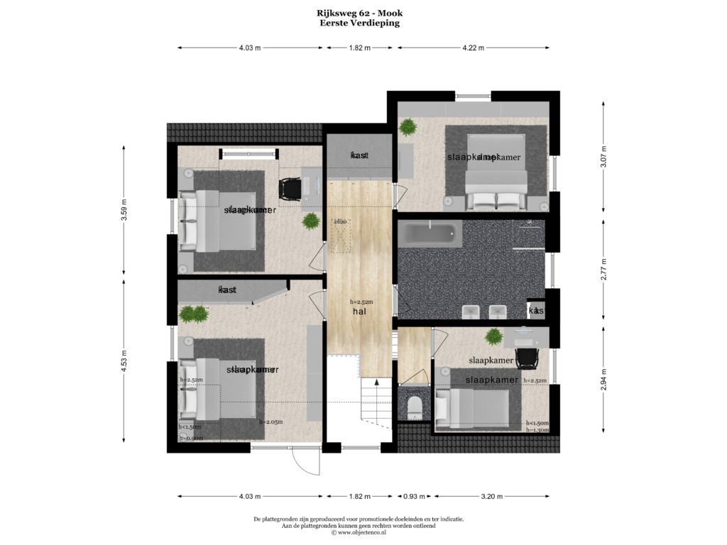 Bekijk plattegrond van EERSTE VERDIEPING van Rijksweg 62