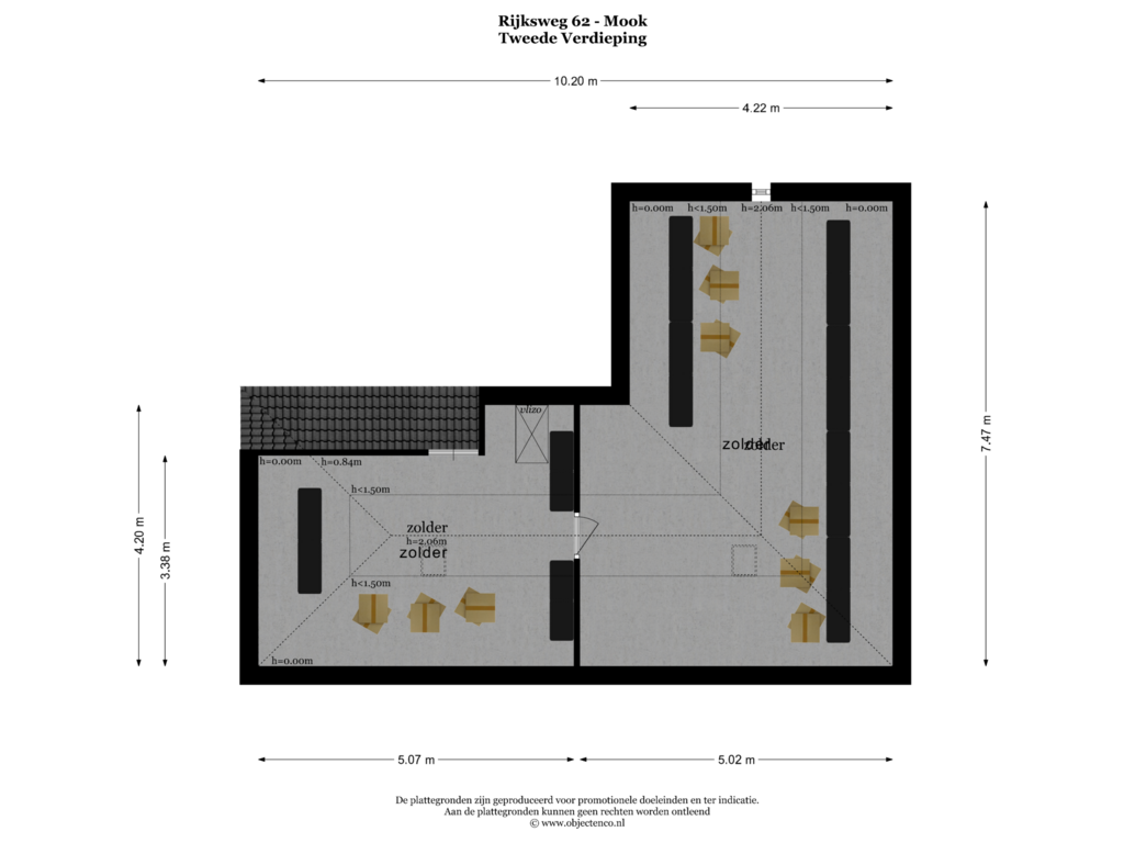 Bekijk plattegrond van TWEEDE VERDIEPING van Rijksweg 62