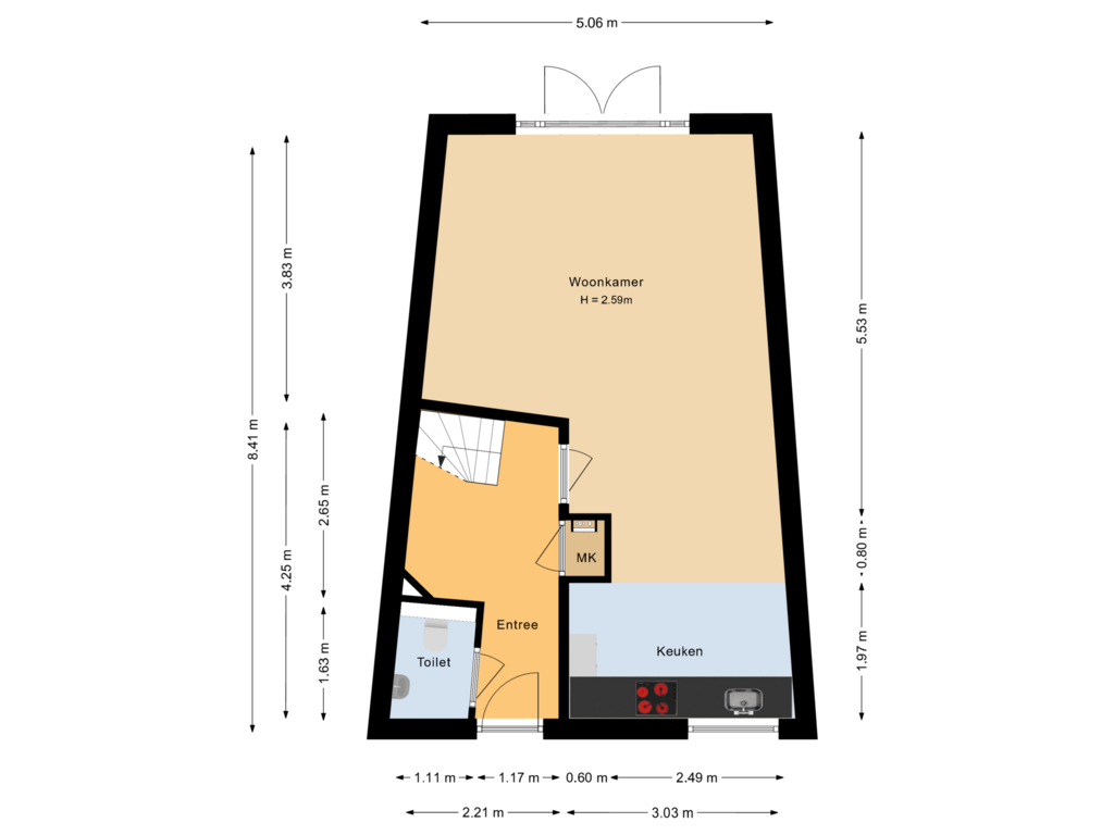 View floorplan of Begane grond of Parnassialaan 132