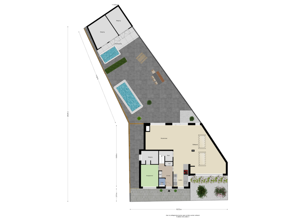 View floorplan of Begane Grond tuin of Kollumstraat 4