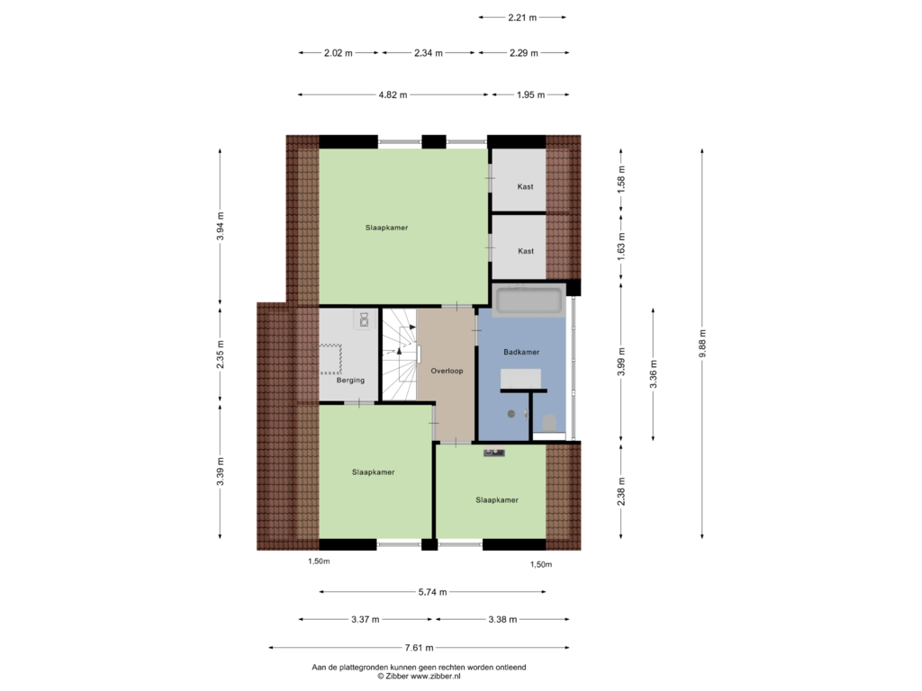 View floorplan of Eerste Verdieping of Kollumstraat 4