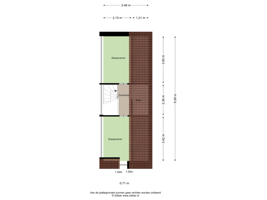 View floorplan of Tweede Verdieping of Kollumstraat 4