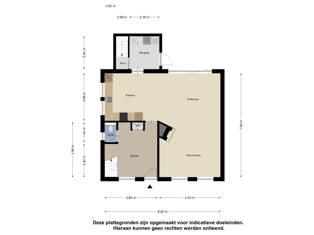 Bekijk plattegrond van Begane Grond van Kerkstraat 25-A