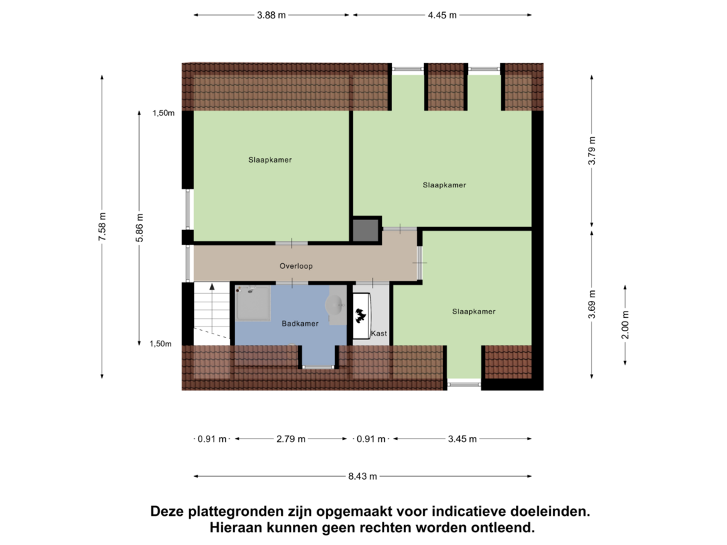 Bekijk plattegrond van Eerste Verdieping van Kerkstraat 25-A