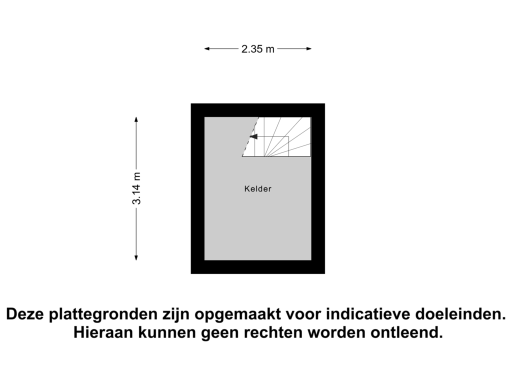 Bekijk plattegrond van Kelder van Kerkstraat 25-A