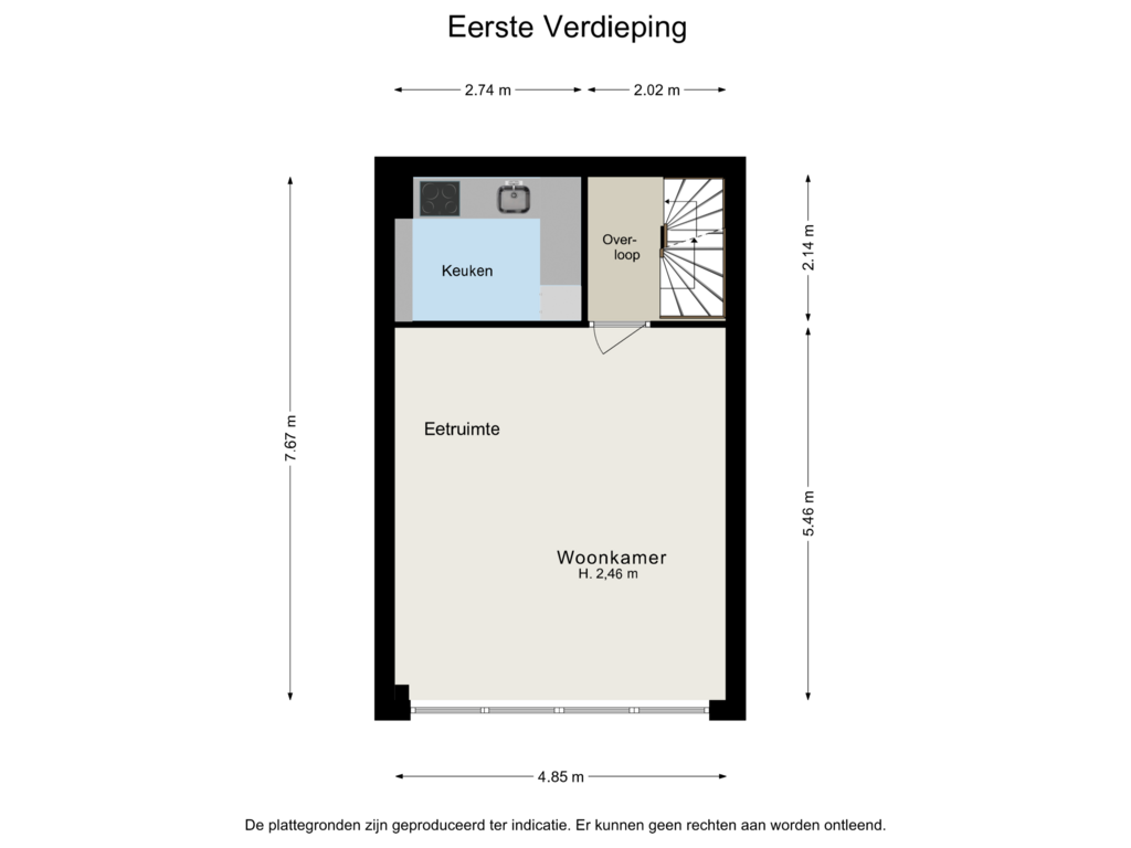 Bekijk plattegrond van Eerste Verdieping van Baars 6