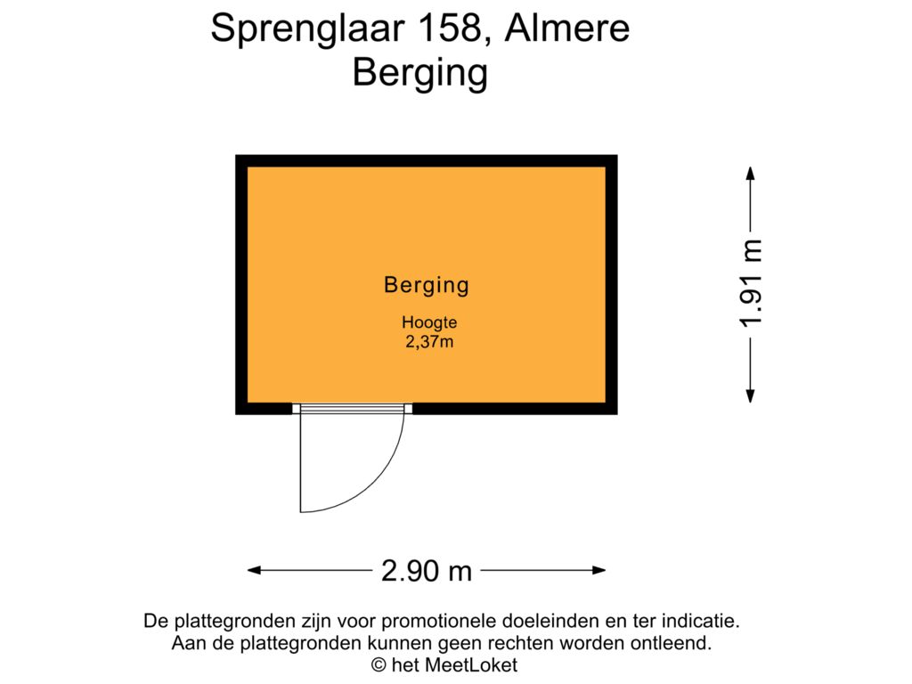 Bekijk plattegrond van Berging van Sprenglaar 158