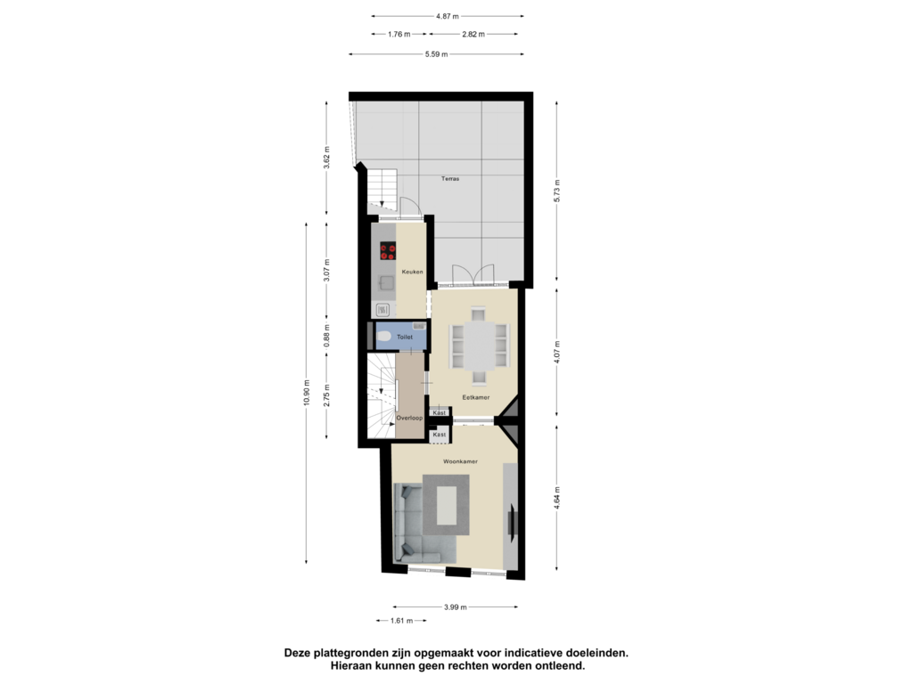 Bekijk plattegrond van Eerste Verdieping van Hooigracht 72