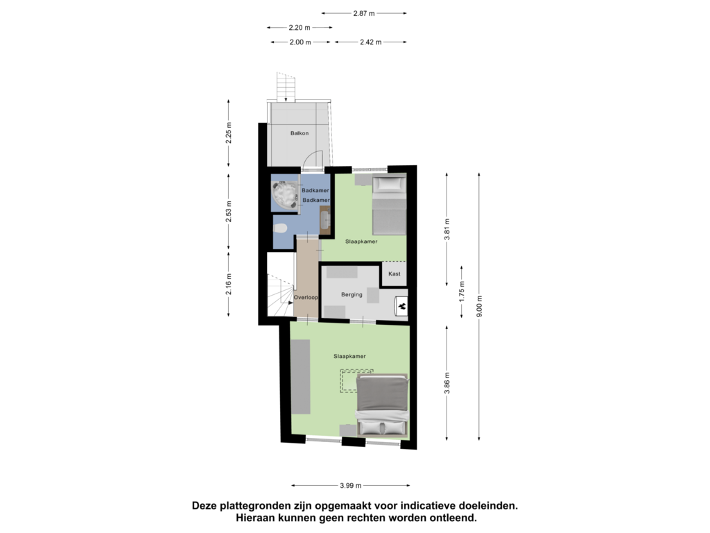 Bekijk plattegrond van Tweede Verdieping van Hooigracht 72