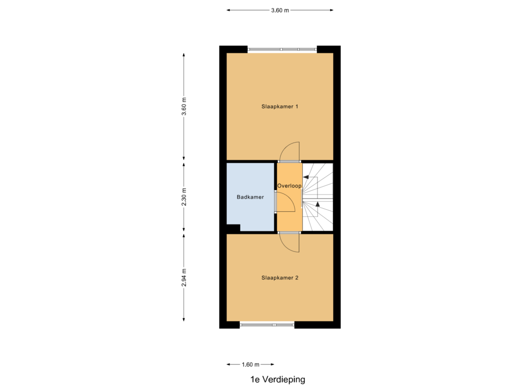 View floorplan of 1e Verdieping of Watermunt 63