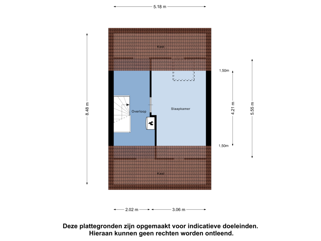 View floorplan of Tweede Verdieping of Dilleberg 64