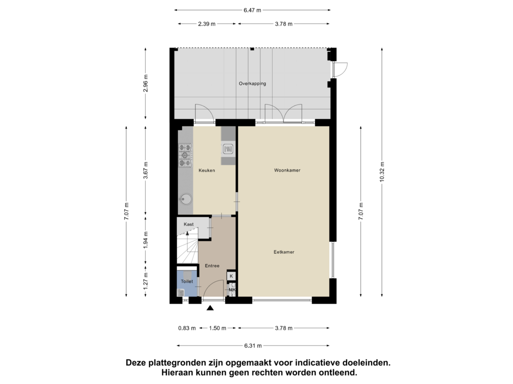 Bekijk plattegrond van Begane Grond van Prieelberk 45