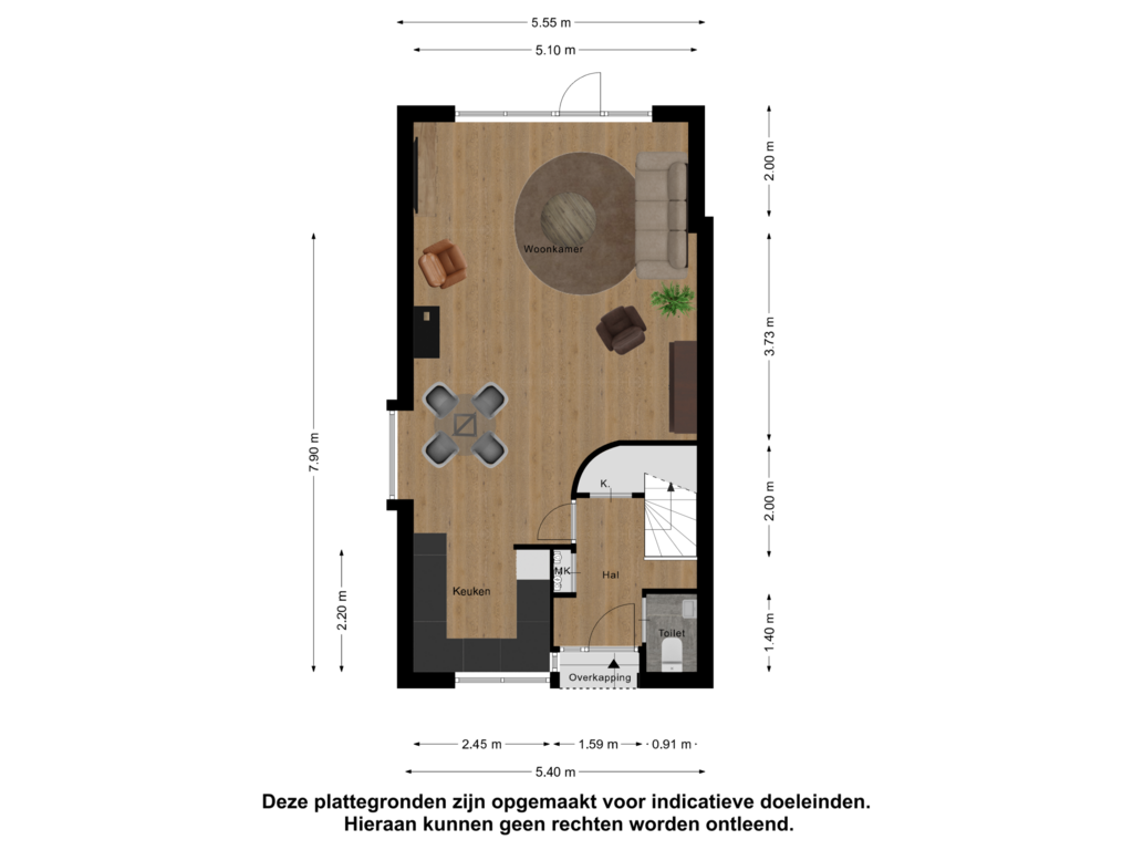 Bekijk plattegrond van Begane Grond van Veluwelaan 20