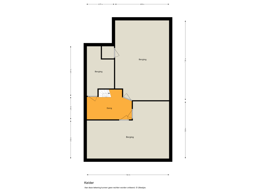 Bekijk plattegrond van Kelder van Oude Dordsedijk 45