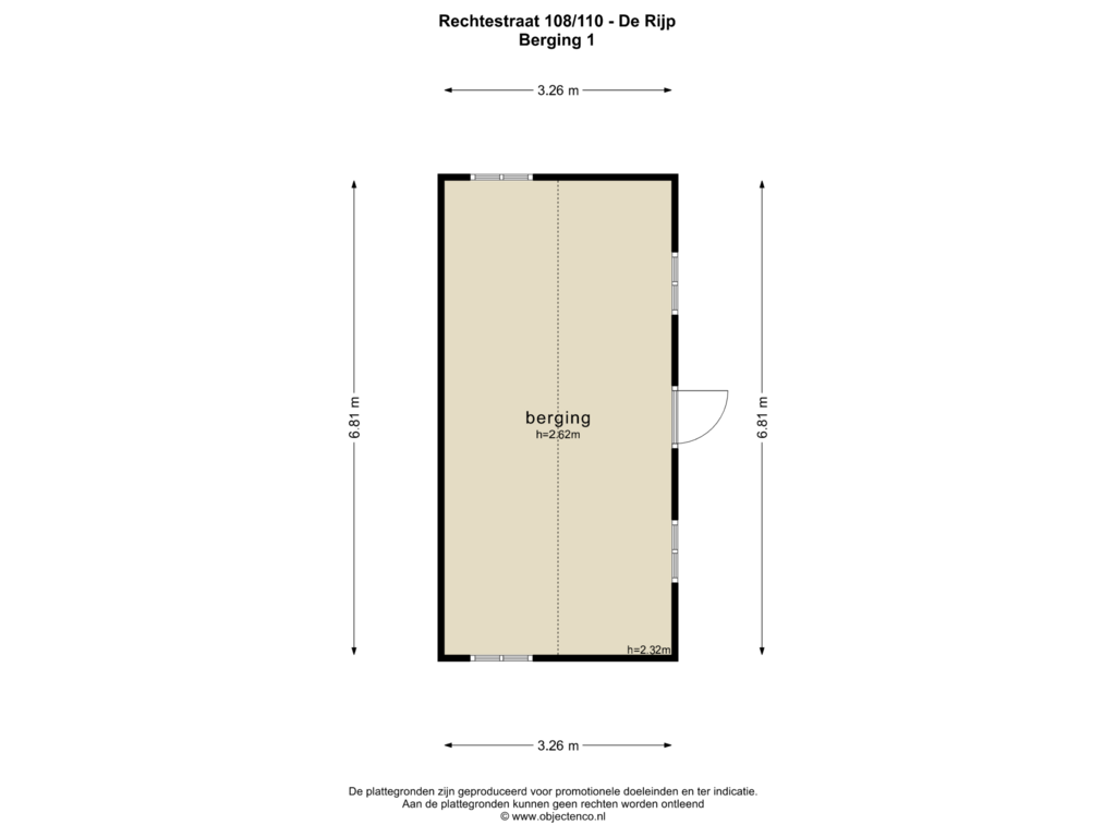 View floorplan of BERGING 1 of Rechtestraat 110