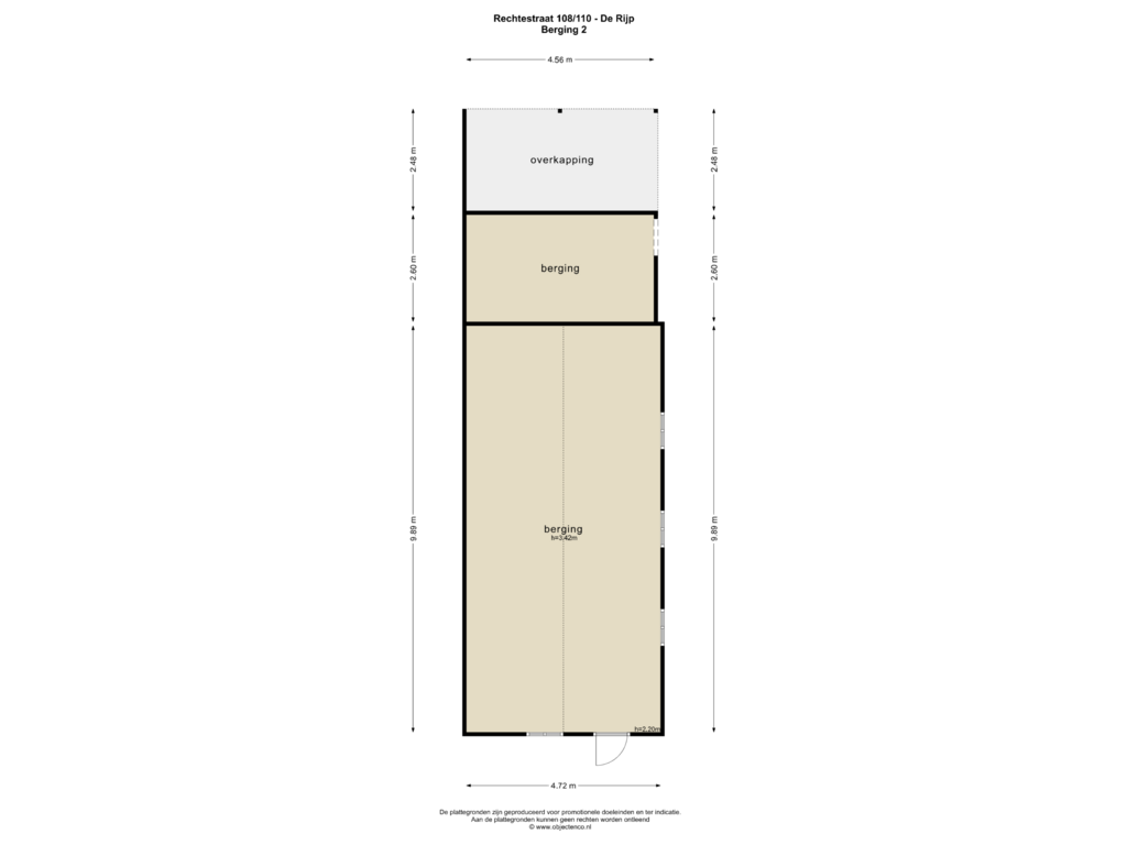 View floorplan of BERGING 2 of Rechtestraat 110