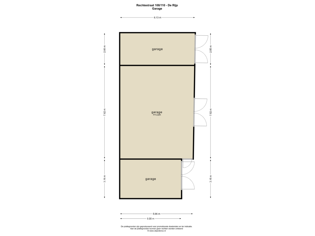 View floorplan of GARAGE of Rechtestraat 110