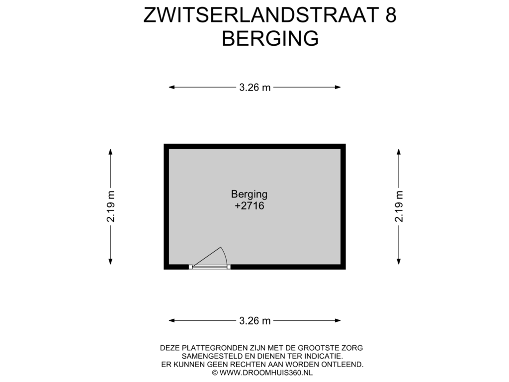 Bekijk plattegrond van Berging van Zwitserlandstraat 8