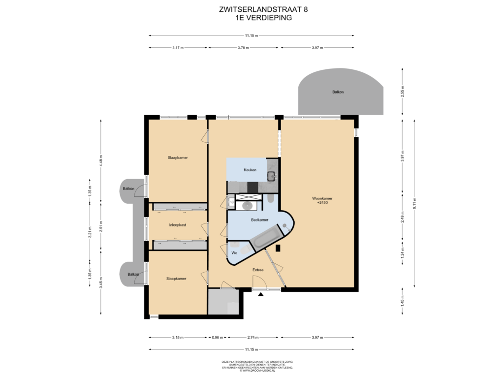 Bekijk plattegrond van 1E Verdieping van Zwitserlandstraat 8