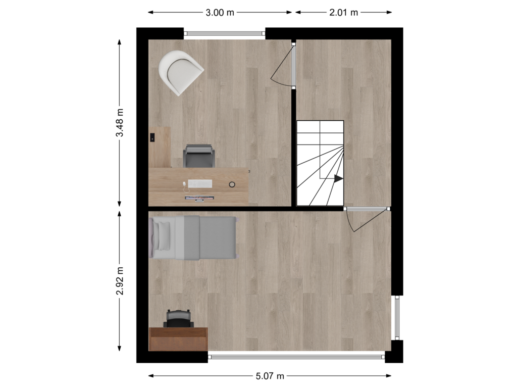 View floorplan of Tweede verdieping of Oostkil 6