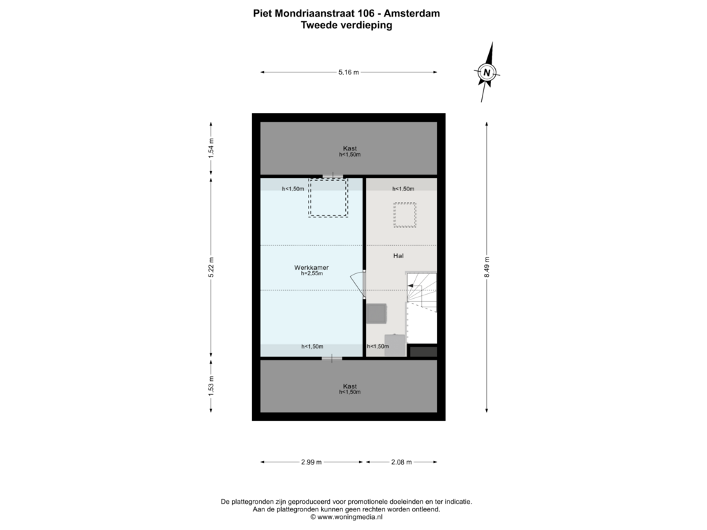 Bekijk plattegrond van 2e_verd van Piet Mondriaanstraat 106