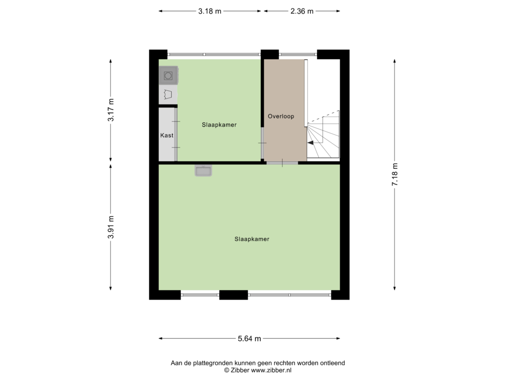 View floorplan of Tweede Verdieping of Landbouwlaan 76