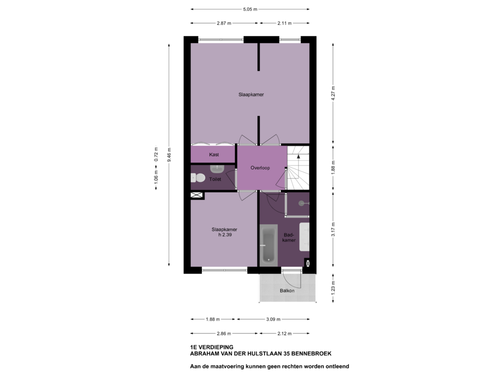 Bekijk plattegrond van 1e Verdieping van Abraham van der Hulstln 35