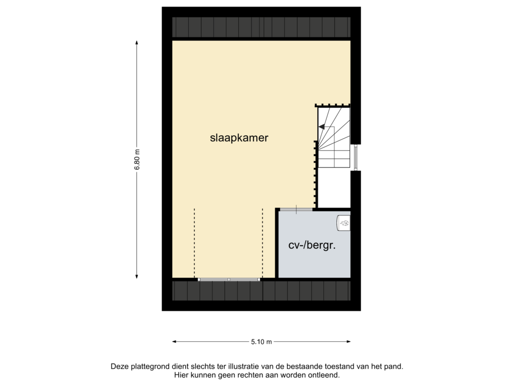 Bekijk plattegrond van zolder van Kanaalboulevard 20