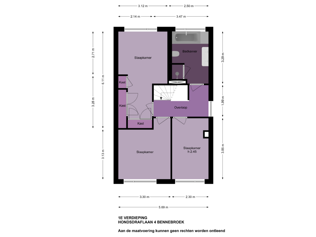 Bekijk plattegrond van 1e Verdieping van Hondsdraflaan 4