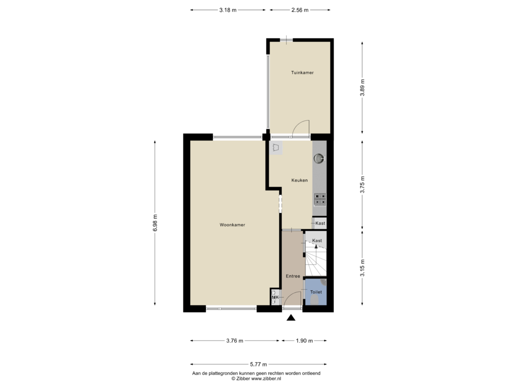 Bekijk plattegrond van Begane grond van Rauwbrakenweg 8