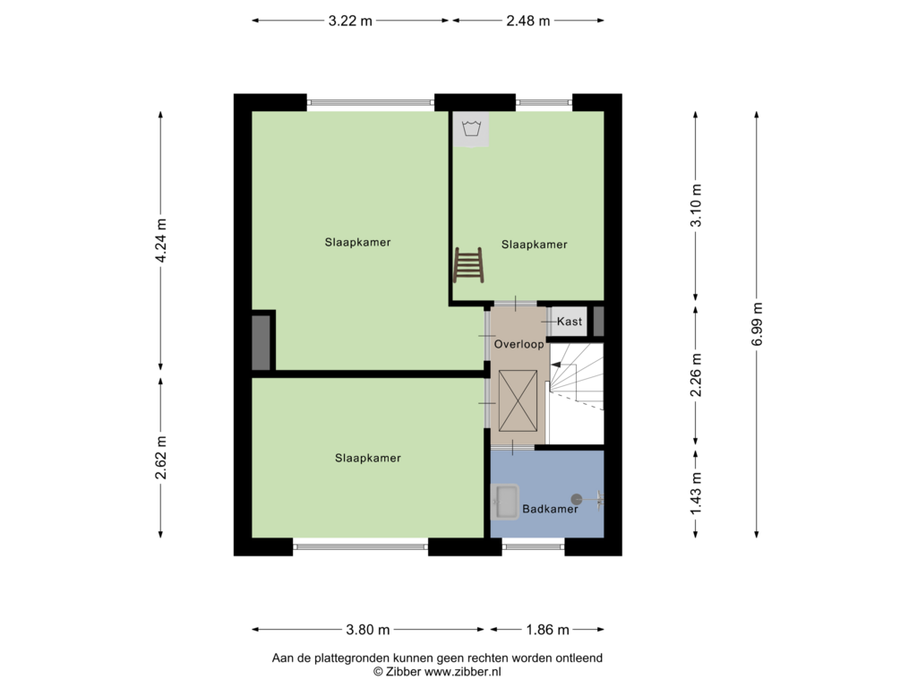 Bekijk plattegrond van Eerste verdieping van Rauwbrakenweg 8