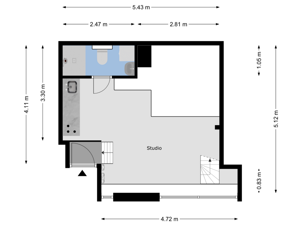 Bekijk plattegrond van Begane Grond van Academiesingel 10-A4