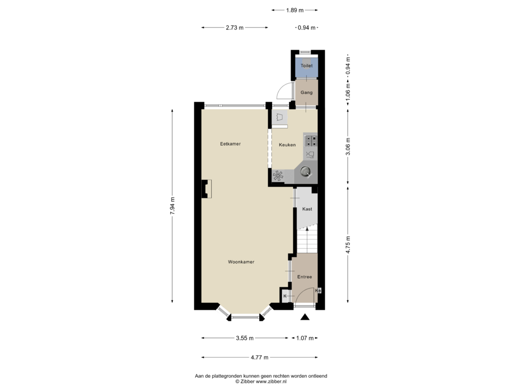 Bekijk plattegrond van Begane grond van Prins Bernhardstraat 42