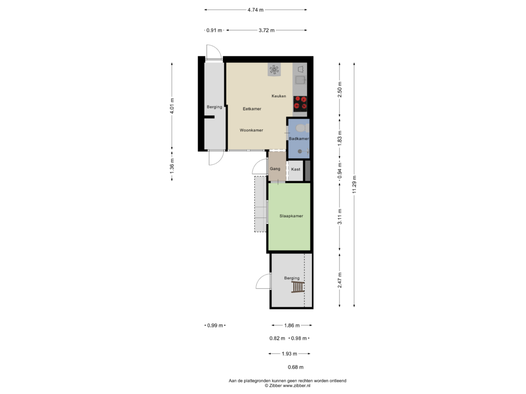 Bekijk plattegrond van Bijgebouw van Prins Bernhardstraat 42