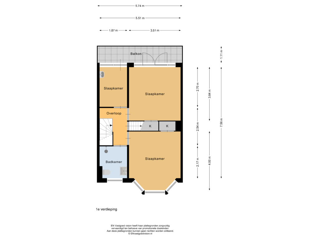 Bekijk plattegrond van 1e verdieping van Brouwerstraat 33